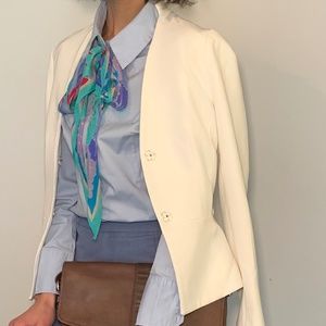 ZARA White Blazer Waist Fitted